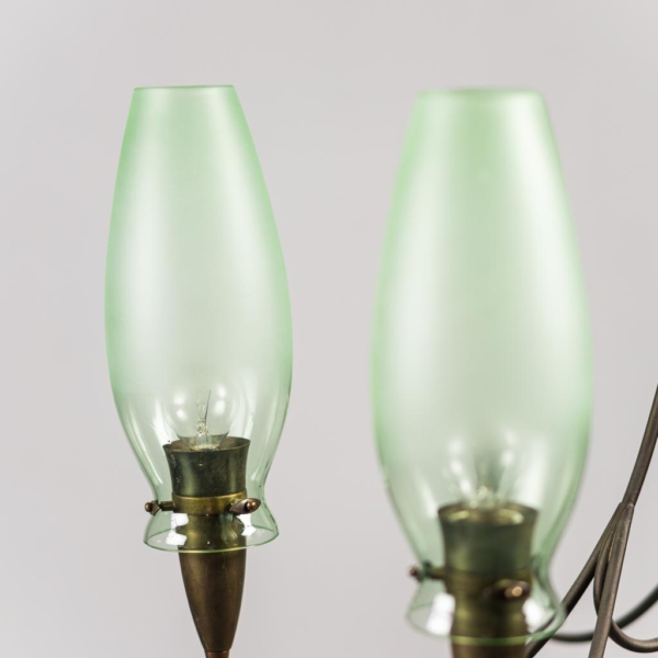 Lampadario 6 luci in ottone anni '50 vintage modernariato