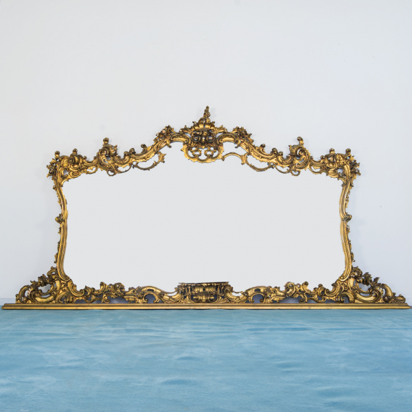 Specchio a parete legno dorato intarsi