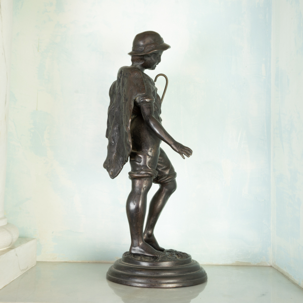 Statua bronzo Pescatore stile vintage originale anno 1900