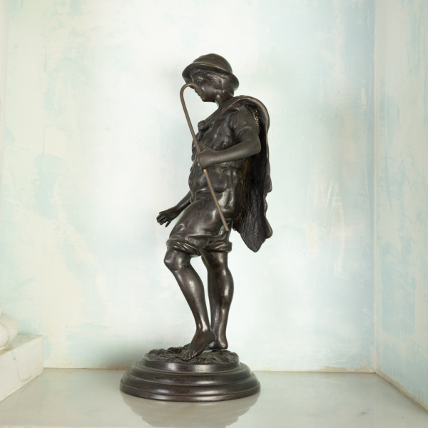 Statua bronzo Pescatore stile vintage originale anno 1900