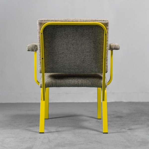 Set 3 sedie artigianali metallo tessuto anni '70 Vintage