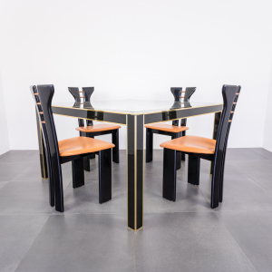 Tavolo da pranzo 4 sedie Pierre Cardin design anni '80