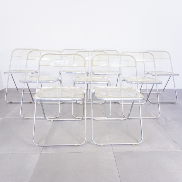 SET 9 sedie pieghevoli Pila Giancarlo Piretti design anni '70