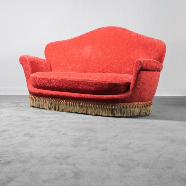 Set divano due poltrone bouclé anni '50 Vintage Modernariato