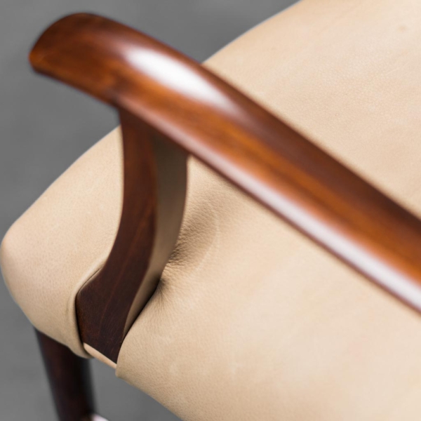Set 3 sedie da ufficio legno e pelle anni '50 Vintage modernariato