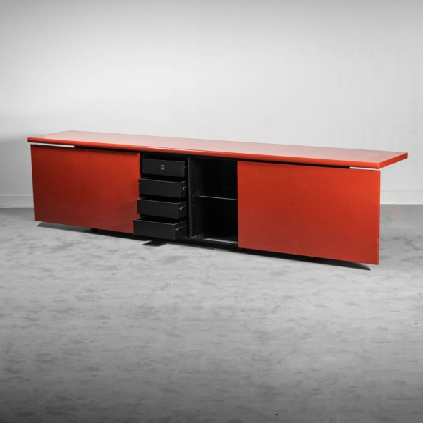 Sideboard rosso Sheraton Acerbis anni '70 vintage modernariato