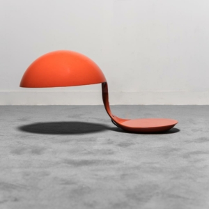 Lampada da tavolo arancione Cobra Martinelli anni '60 Vintage