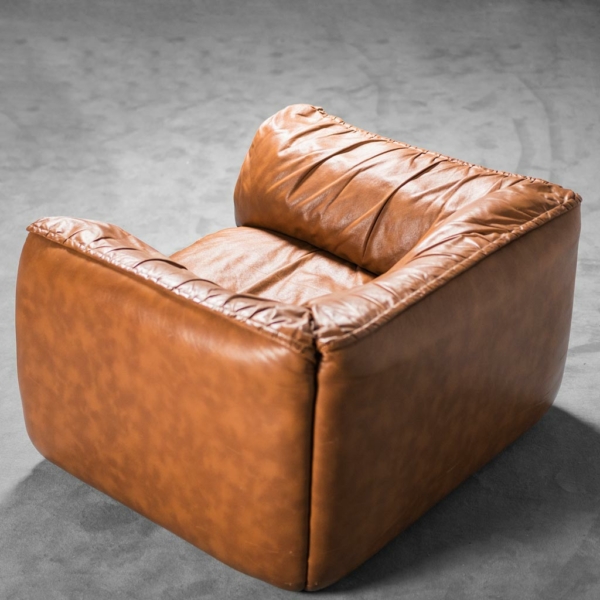 Set divano due poltrone in pelle anni '70 vintage modernariato
