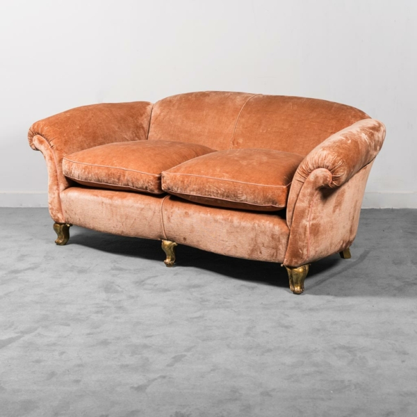 Set divano due poltrone in velluto anni '40 vintage
