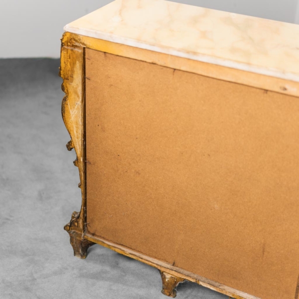 Console in marmo foglia oro anni '50 Vintage Modernariato