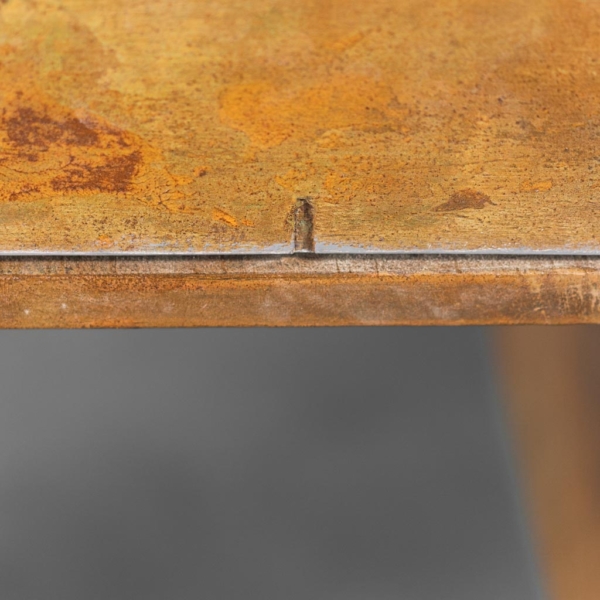 Scrivania in legno patina in ruggine rame anni '50 vintage