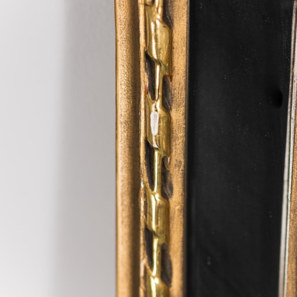 Specchio da parete legno foglia oro anni '50 Vintage 140x10x170