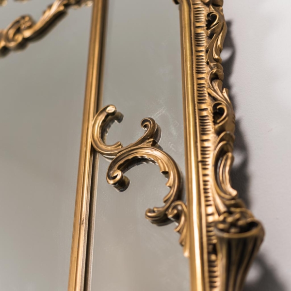 Specchio da parete legno foglia oro anni '50 Vintage 150x10x175