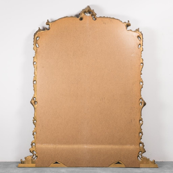 Specchio da parete legno foglia oro anni '50 Vintage 150x10x175