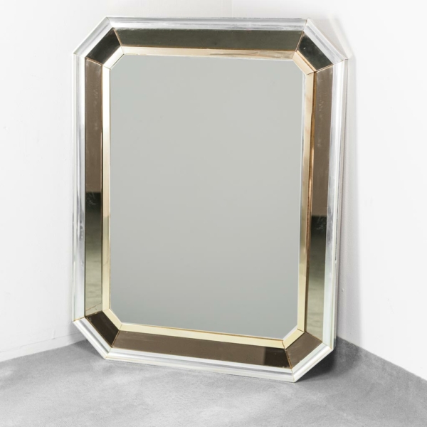 Specchio da parete vetro metallo anni '70 Vintage Modernariato