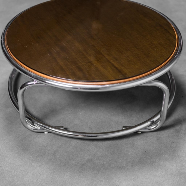 Tavolino da caffè metallo vetro anni '70 Vintage Modernariato