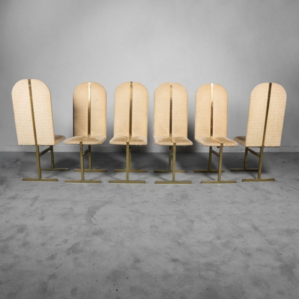Set 6 sedie tessuto metallo Turri anni '70 vintage modernariato