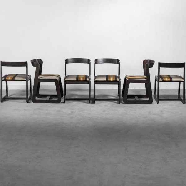 Set 6 sedie legno Mario Sabot Willy Rizzo anni '70 Vintage
