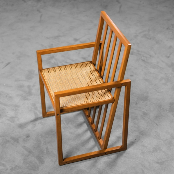 Set quattro sedie legno paglia di vienna anni '70 Vintage