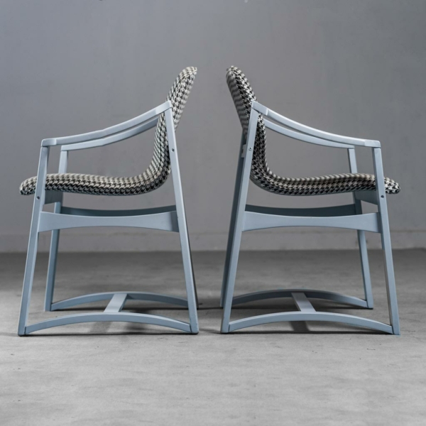 Set 4 sedie tessuto pied de poule anni' 60 vintage modernariato
