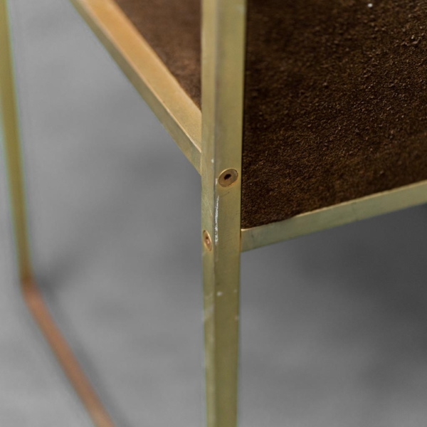 Set 3 sedie metallo dorato tessuto anni '70 vintage modernariato