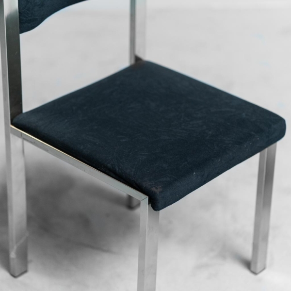 Coppia di sedie in metallo tessuto anni '70 vintage modernariato