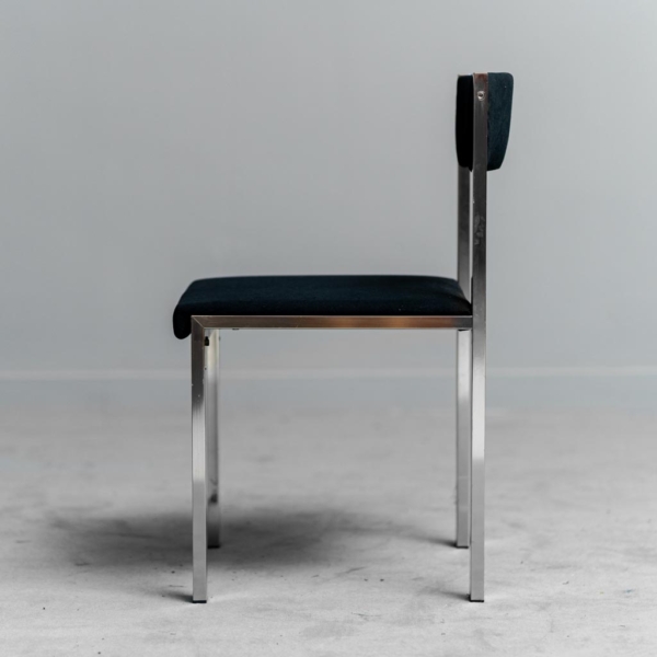 Coppia di sedie in metallo tessuto anni '70 vintage modernariato
