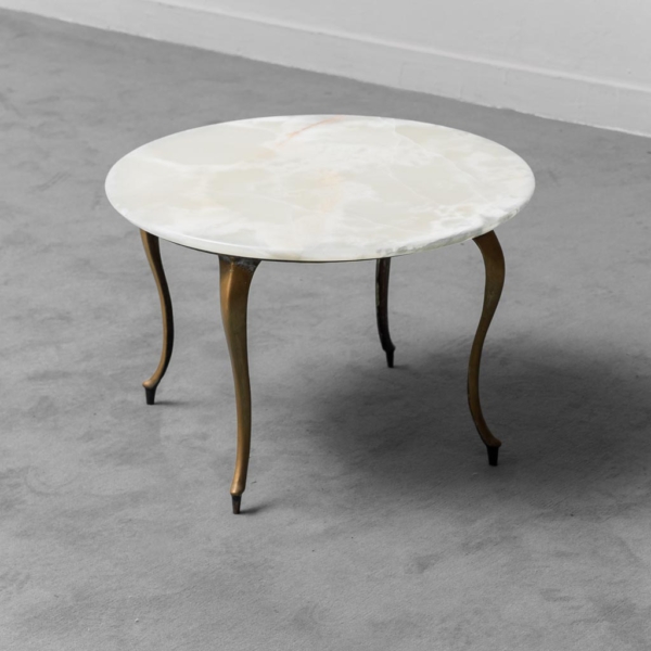 Tavolino da caffè marmo metallo anni '50 Vintage Modernariato