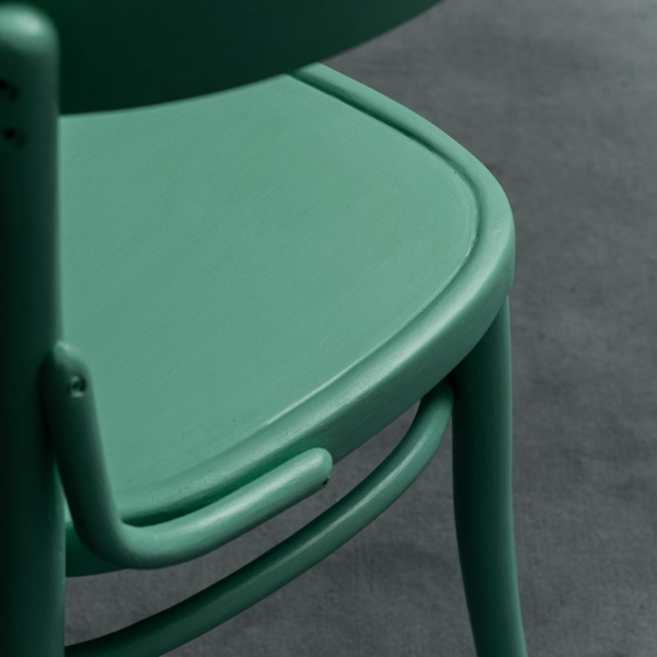 Set 4 sedie legno multicolor anni '50 vintage modernariato