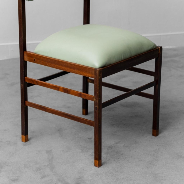 Set 4 sedie in pelle legno Coslin anni '60 vintage modernariato