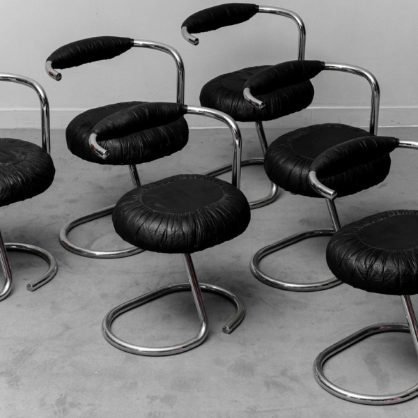 Set di 6 sedie Cobra Giotto Stoppino anni '70 vintage modernariato