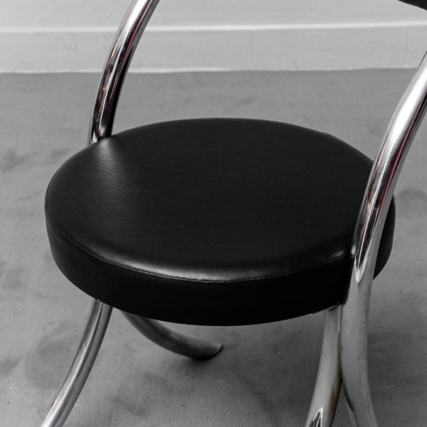 Set di 6 sedie ecopelle metallo anni '70 vintage modernariato