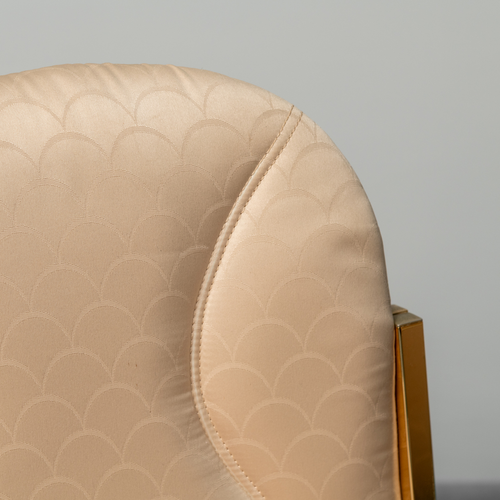 Set 4 sedie metallo dorato Gianluigi Gorgoni anni '70 Vintage modernariato