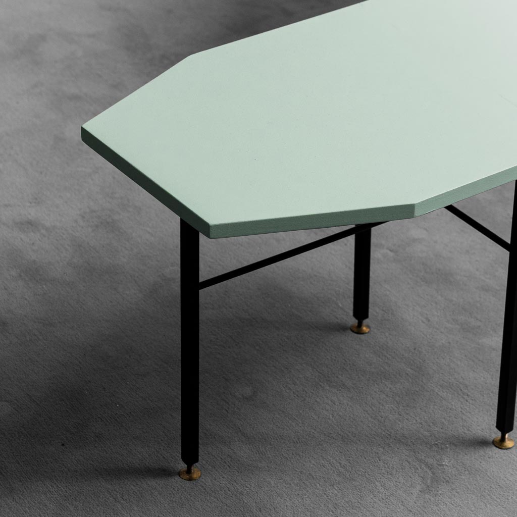 Set due poltrone tavolino legno metallo anni '60 vintage modernariato