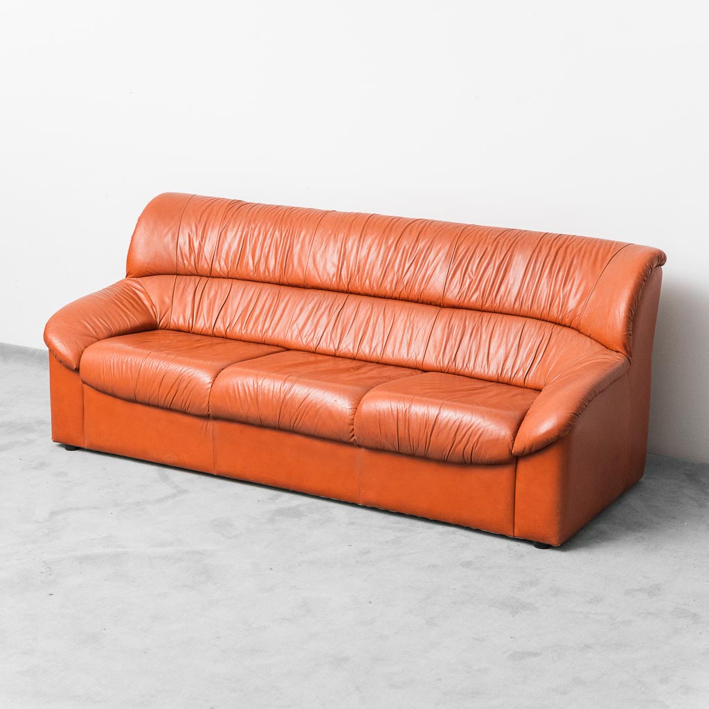 Divano vintage a 3 posti in ecopelle design anni ’70 modernariato