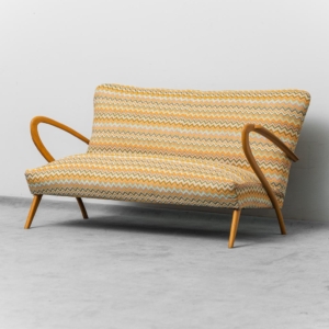 Divano 2 posti braccioli curvi missoni anni ’50 Vintage modernariato