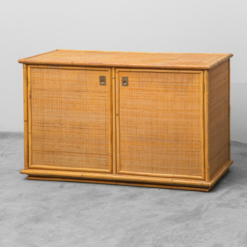 Credenza in bambù e rattan anni '70 vintage modernariato