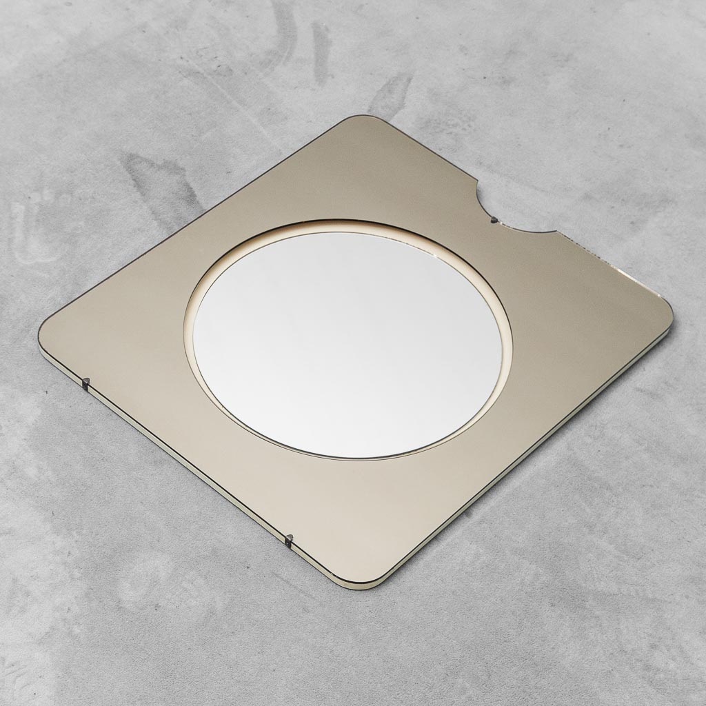 Specchio da parete vetro fumè anni ’70 vintage modernariato