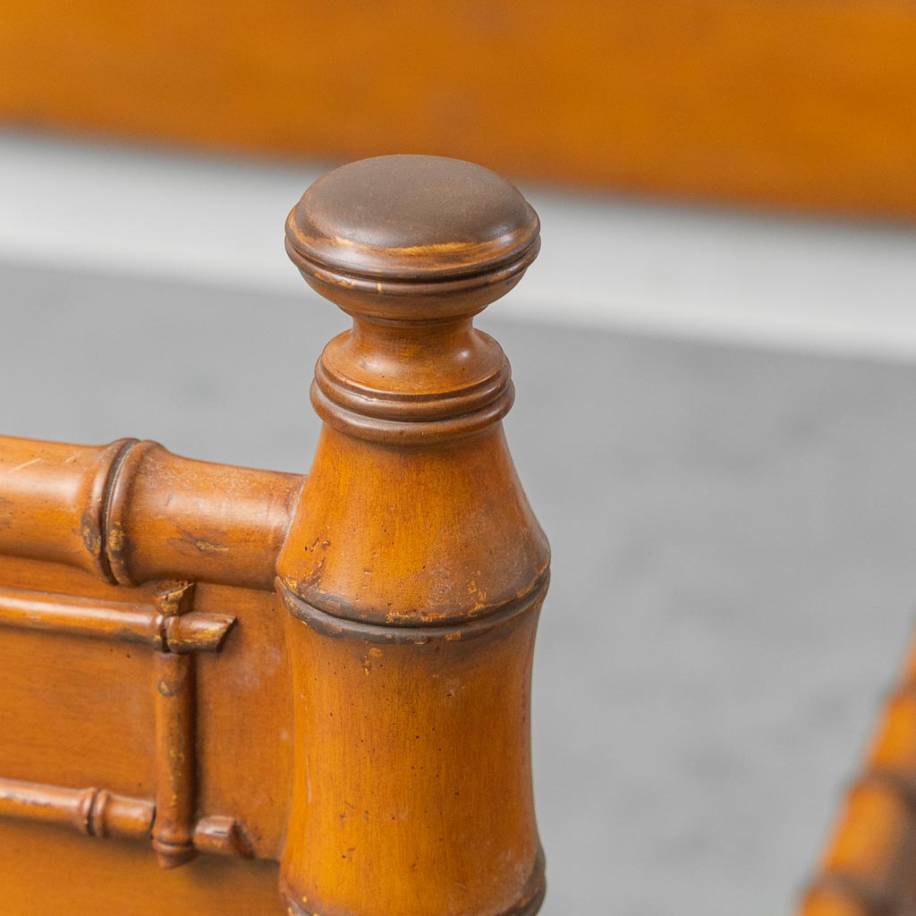 Letto matrimoniale vintage in legno stile bamboo – struttura letto design italiano anni ’40