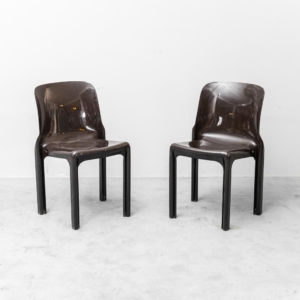 Pair of Selene chairs by Vico Magistretti for Artemide – iconic 60s plastic design