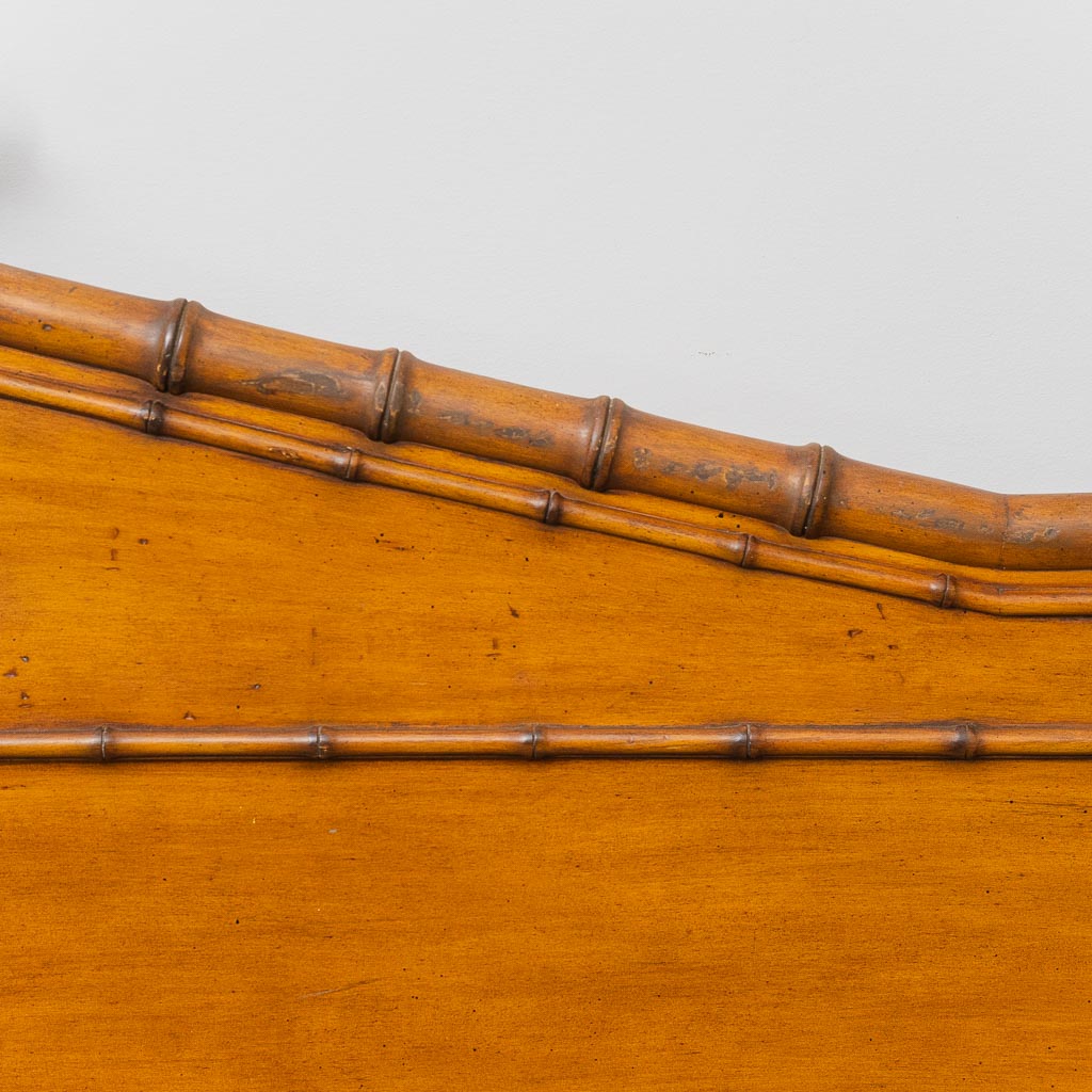 Letto matrimoniale vintage in legno stile bamboo – struttura letto design italiano anni ’40