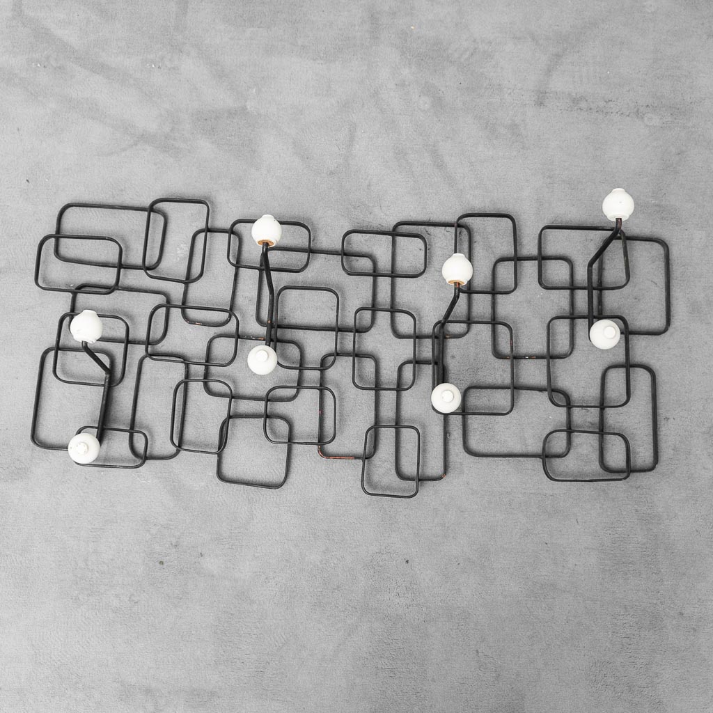 Appendiabiti da parete vintage in metallo anni ’70 modernariato