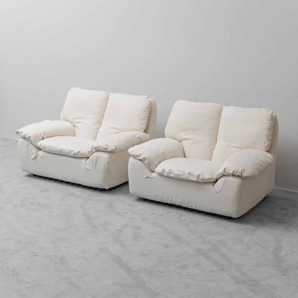 Coppia di poltrone Bonheur di Ammannati e Giampiero Vitelli per Brunati anni ’70 vintage