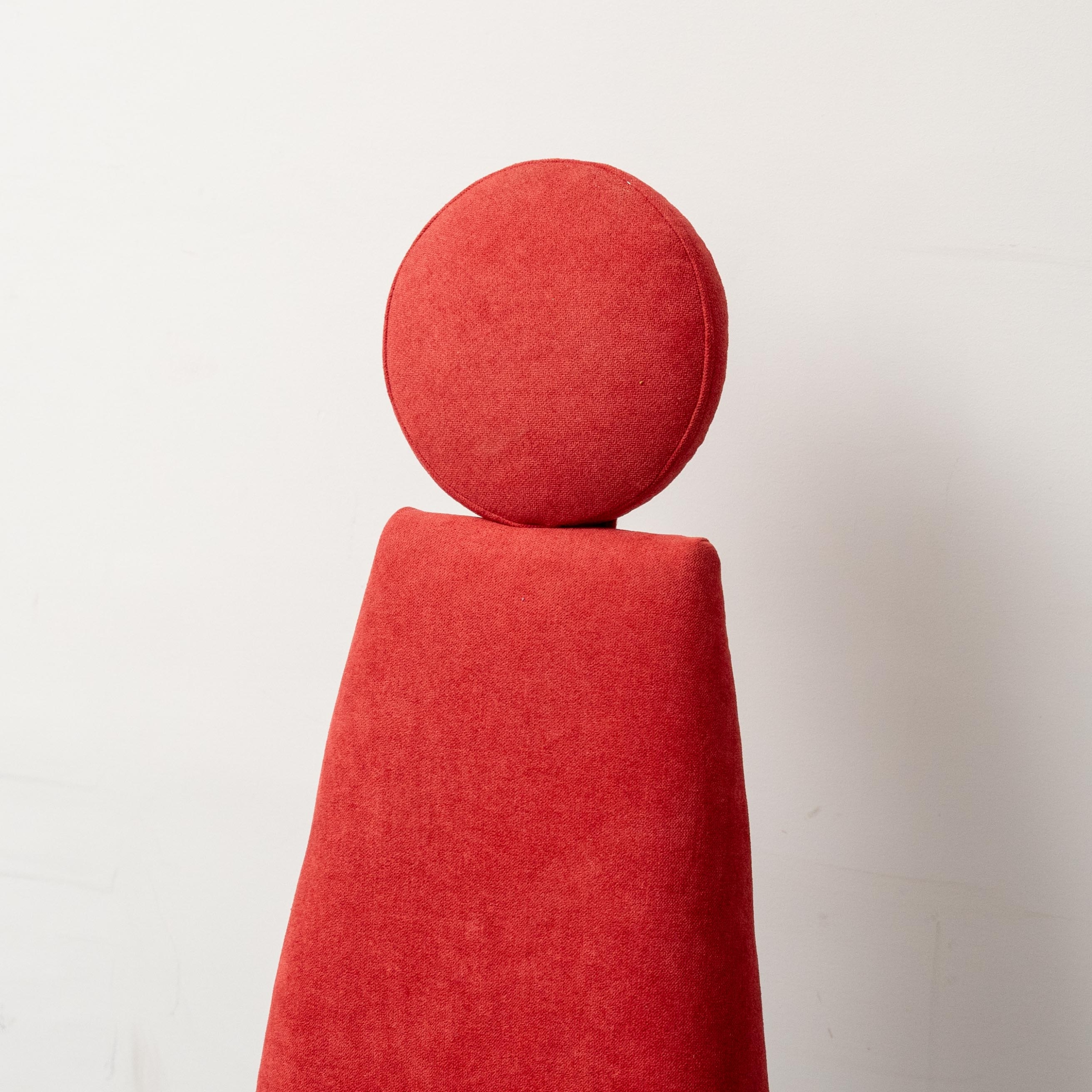 Sedia Vintage a Schienale Alto in Velluto Rosso Design Anni ’60 modernariato