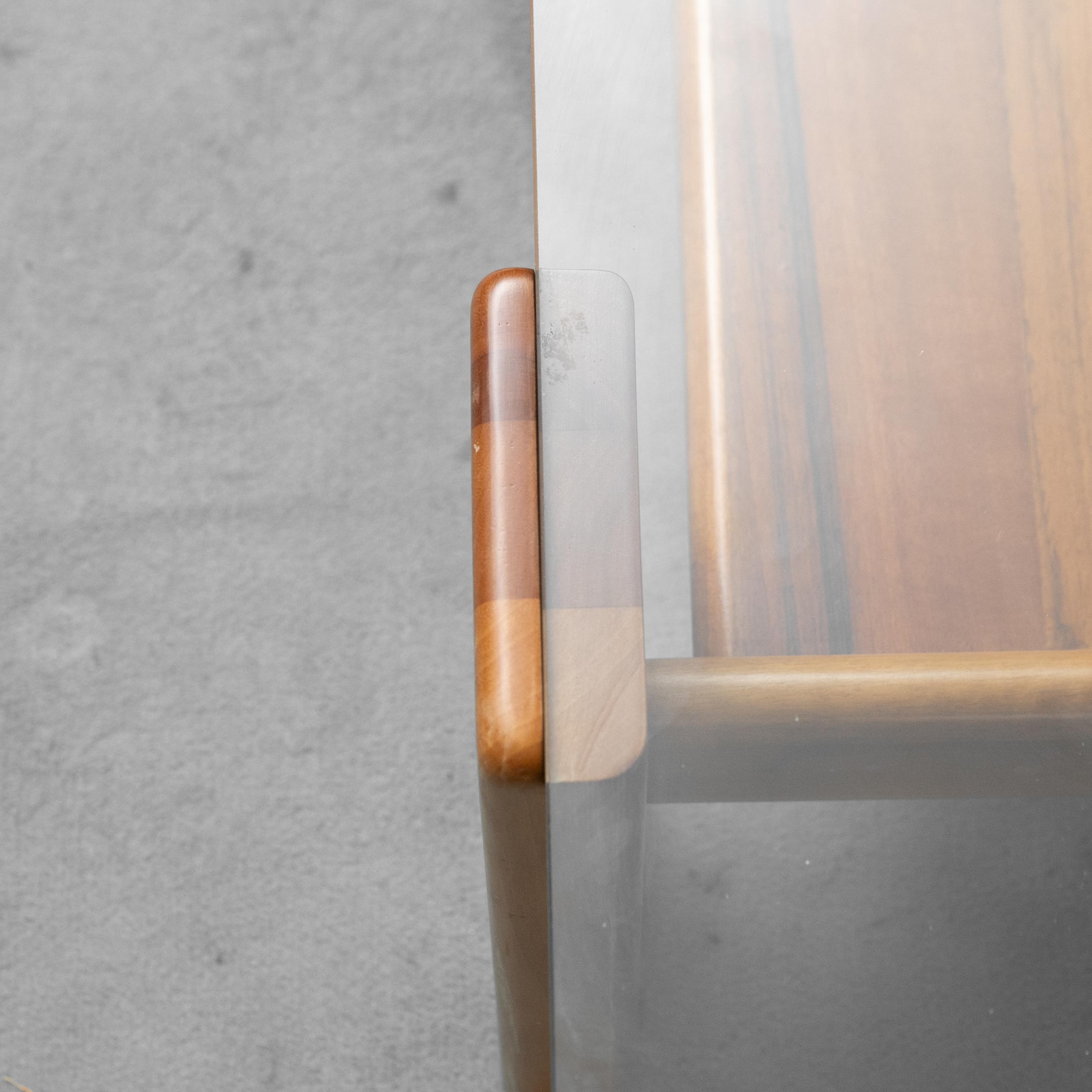 Tavolino da Salotto Vintage in Vetro e Legno Design Modernariato Anni ’70