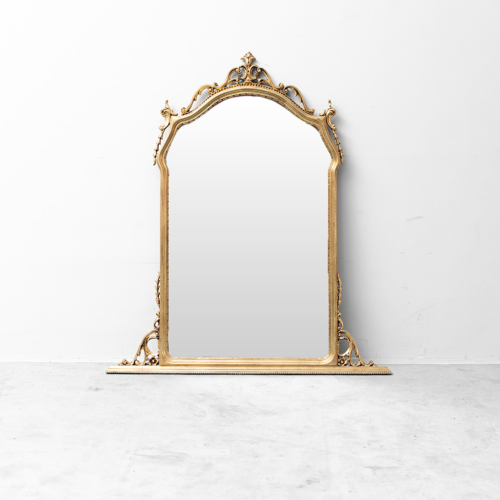 Specchio vintage in legno intagliato e foglia oro – Stile Luigi XV 120x5x135
