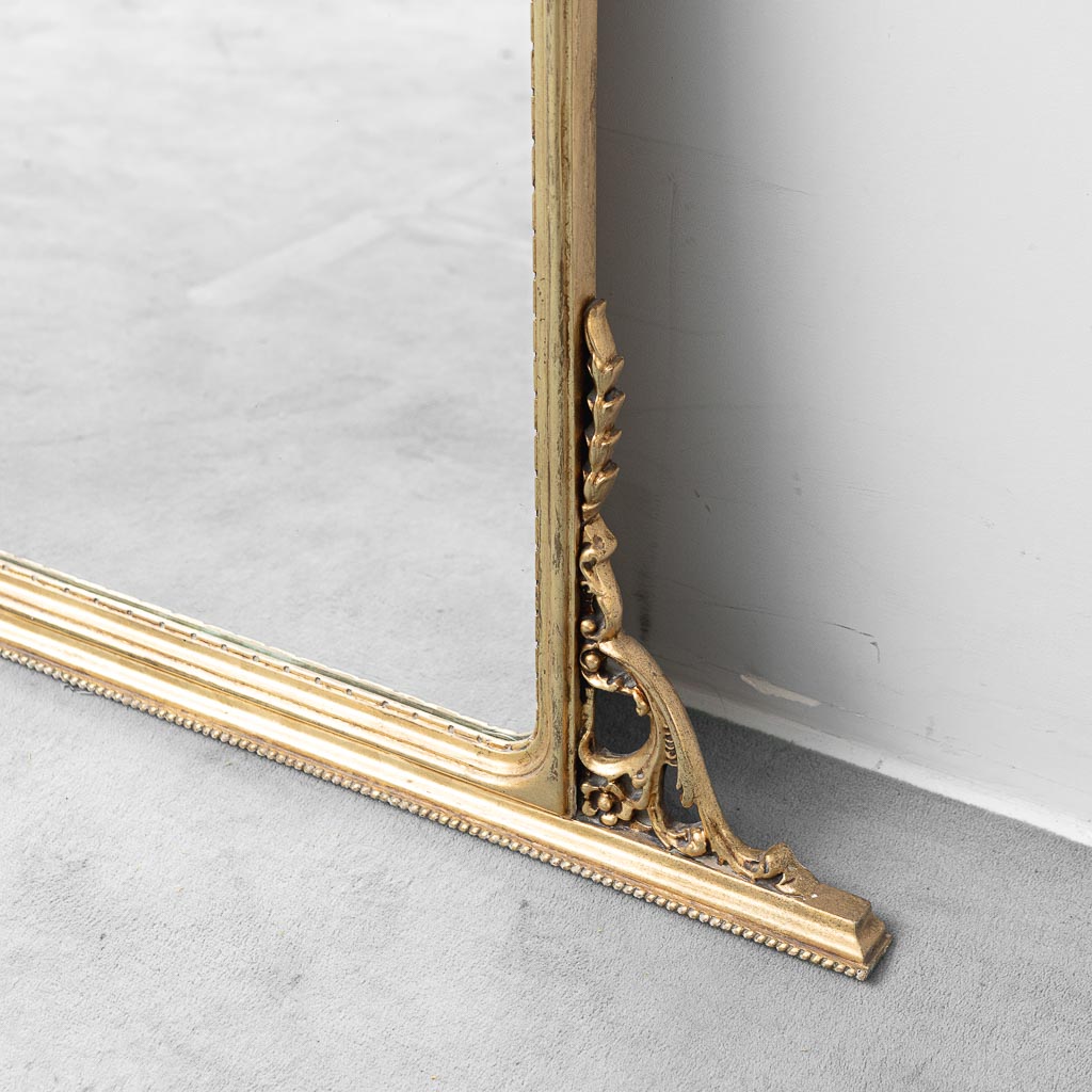 Specchio vintage in legno intagliato e foglia oro – Stile Luigi XV 120x5x135