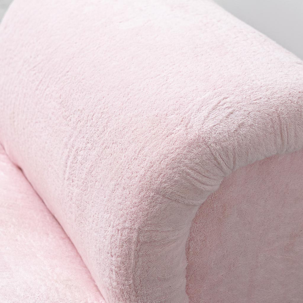 Poltrona Doimo Salotti anni '70 in tessuto spugna rosa – Design Vintage Italiano