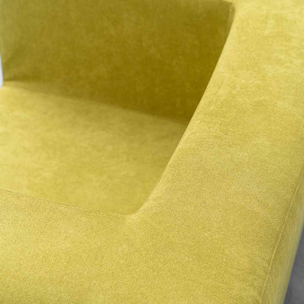 Poltrona Lounge Vintage in Tessuto Verde Lime – Design Geometrico Anni ’70