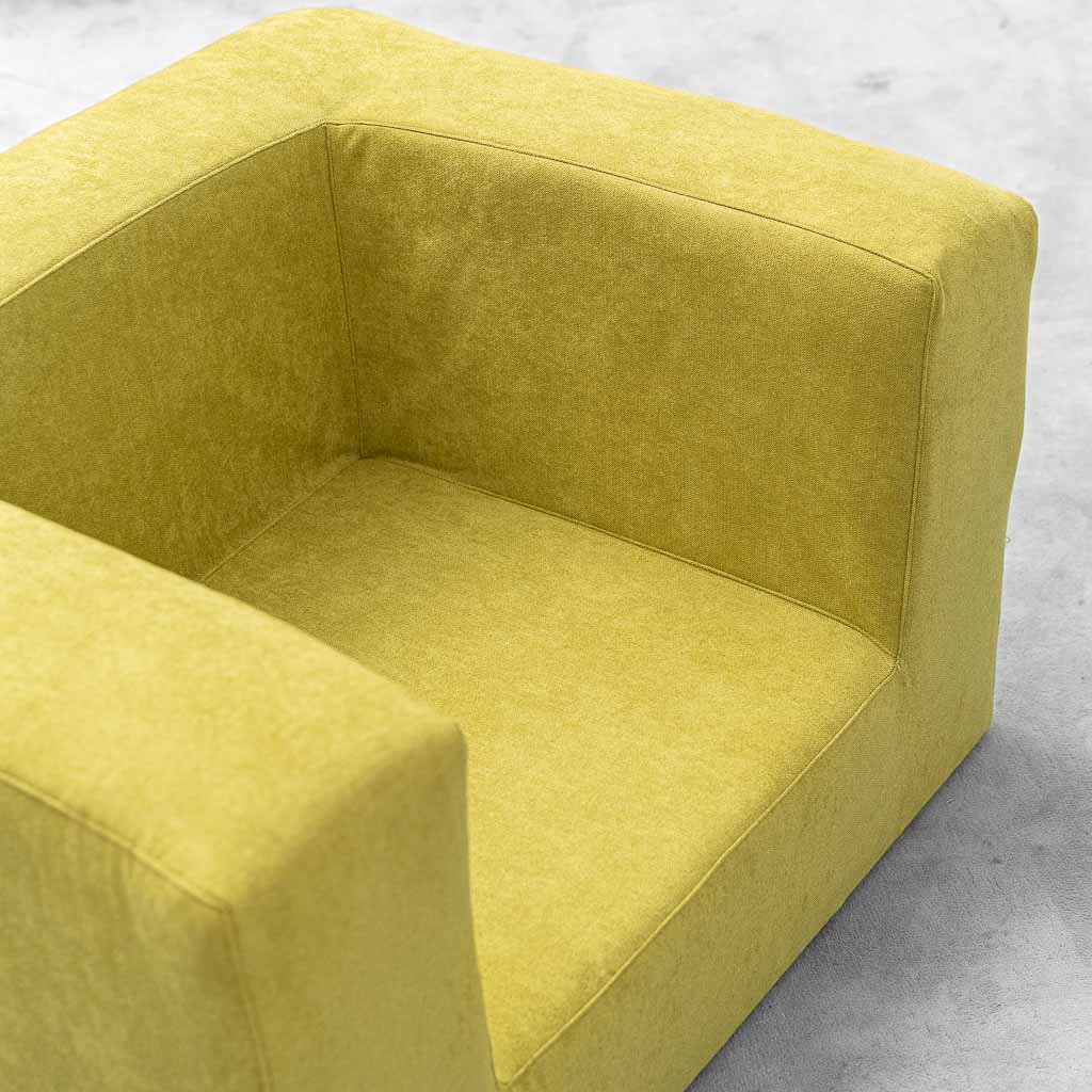 Poltrona Lounge Vintage in Tessuto Verde Lime – Design Geometrico Anni ’70